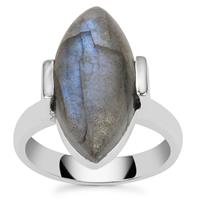 Paul Island Labradorite Ring in Sterling Silver 10cts