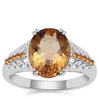 Scapolite Ring with Diamantina Citrine in Sterling Silver 2.97cts