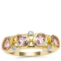Cherry Blossom™ Morganite Ring with Diamond in 9K Gold 1.20cts