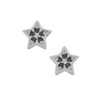 Black Diamond Earrings in Sterling Silver 0.14cts