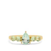 Aquaiba™ Beryl, Kijani Garnet Ring with Diamond in 9K Gold 1.10cts