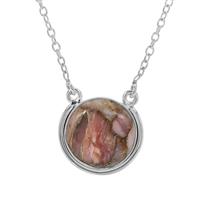Copper Mojave Pink Opal Necklace in Sterling Silver 11cts