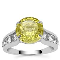 TheiaCut™ Lemon Citrine Ring with White Zircon in Sterling Silver 4.20cts