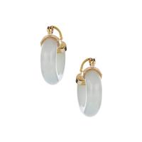 Natural Jadeite Earrings Gold Tone Sterling Silver Earrings 15cts