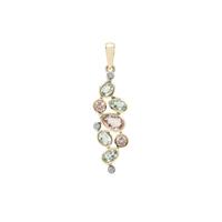Cherry Blossom™ Morganite, Aquaiba™ Beryl Pendant with Diamond in 9K Gold 1.35cts