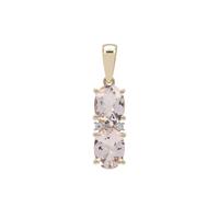 Cherry Blossom™ Morganite Pendant with White Zircon in 9K Gold 2cts