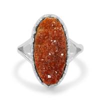 Drusy Vanadinite Ring in Sterling Silver 14.25cts