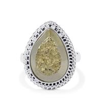 Drusy Pyrite Ring in Sterling Silver 21cts
