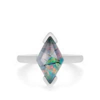 Mosaic Opal Ring in Sterling Silver (13 x 7.50mm)
