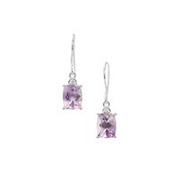 Moroccan Amethyst Earrings with White Zircon in Sterling Silver 4.15cts