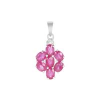 Montepuez Ruby Pendant with Diamond in Sterling Silver 1.55cts