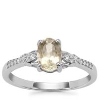 Sillimanite Ring with White Zircon in Sterling Silver 0.97ct
