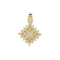 Natural Yellow Diamond Pendant in 9K Gold 1cts