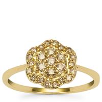 Champagne Argyle Diamond Ring in 9K Gold 0.34ct