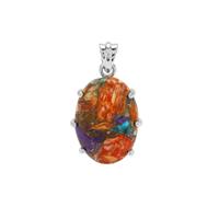 Copper Mojave Turquoise Pendant in Sterling Silver 19cts