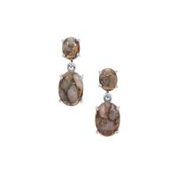 Copper Mojave Pink Opal Earrings in Sterling Silver 16.50cts