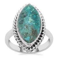 Shattuckite Ring in Sterling Silver 8cts