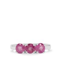Ilakaka Hot Pink Sapphire Ring in Sterling Silver 2.10cts