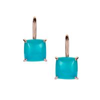 Amazonite Earrings in Rose Tone Sterling Silver 18cts (F)