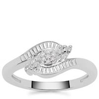Diamond Ring in Sterling Silver 0.07ct