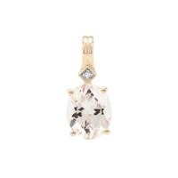 Rose Danburite Pendant with Diamond in 9K Gold 3.35cts