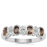 Sopa Andalusite Ring with White Zircon in Sterling Silver 0.77ct