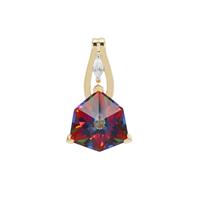  Wobito Alpine Cut Cosmopolitan Beyond Topaz Pendant with White Zircon in 9K Gold 5.75cts