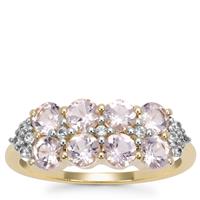 Cherry Blossom™ Morganite Ring with White Zircon in 9K Gold 1.41cts