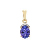 AAA Tanzanite Pendant with White Zircon in 9K Gold 2.15cts