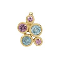 Blue Lagoon Diamond Pendant with Pink Sapphire in 9K Gold 0.40ct