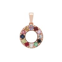 Kaleidoscope Gemstone Pendant in Rose Gold Plated Sterling Silver 0.90ct (F)