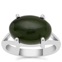 Nephrite Jade Ring in Sterling Silver 7cts