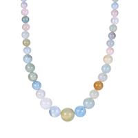 Multi-Colour Beryl Necklace in Sterling Silver 165.60cts