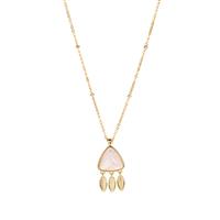 Rose Quartz Necklace in Gold Tone Sterling Silver 2.50cts