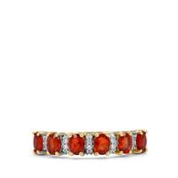 Tanzanian Ruby Ring with White Zircon in 9K Gold 1.45cts