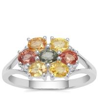 Songea Rainbow Sapphire Ring in Sterling Silver 1.66cts