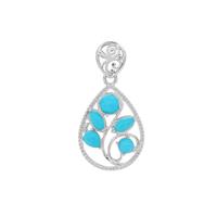 Sleeping Beauty Turquoise Pendant in Sterling Silver 1.45cts
