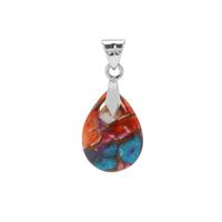 Multi-Colour Oyster Copper Mojave Turquoise Pendant in Sterling Silver 15cts
