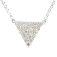 Plush Diamond Sunstone Necklace in Sterling Silver 3.80cts