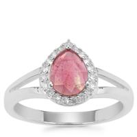 Rose Cut Malagasy Ruby Ring with White Zircon in Sterling Silver 1.33cts