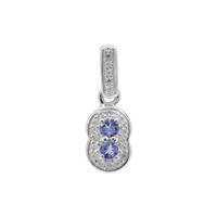 AA Tanzanite Pendant with White Zircon in Sterling Silver 0.55ct