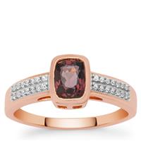 Burmese Purple Spinel Ring with White Zircon in 9K Rose Gold 1.20cts