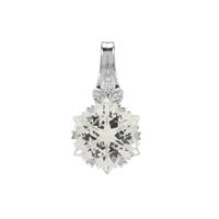 Wobito Snowflake Cut Cullinan Topaz Pendant with Canadian Diamond in 9K White Gold 9.85cts