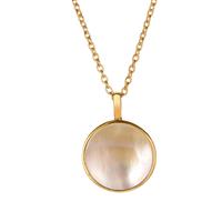 Mother of Pearl Pendant Necklace in Vermeil (15mm)