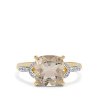 Champagne Serenite Ring with White Zircon in 9K Gold 3.05cts