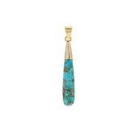 Copper Mojave Turquoise Pendant in Gold Plated Sterling Silver 12.65cts