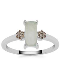 Gem-Jelly™ Aquaprase™ Ring with Champagne Diamond in Sterling Silver 1.10cts