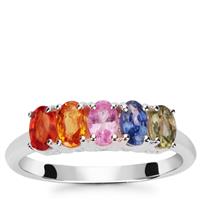 Rainbow Sapphire Ring in Sterling Silver 1.55cts