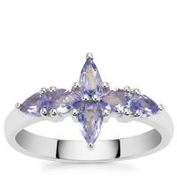 Tanzanite Ring in Sterling Silver 1ct