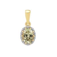 Csarite® Pendant with White Zircon in 9K Gold 1.35cts